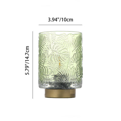 Moderne Art Deco Zylinder Punkt Blatt Glas LED Tischlampe für das Schlafzimmer 
