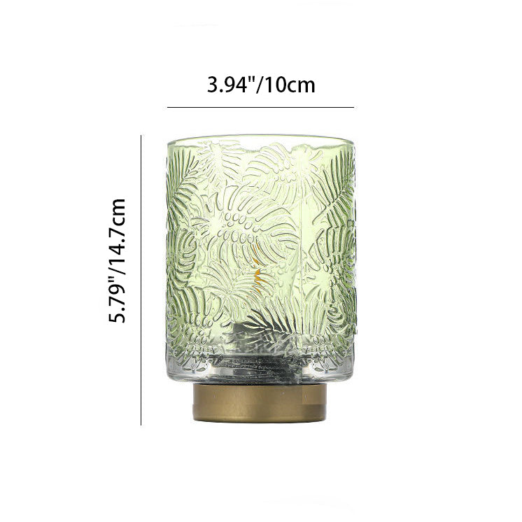 Moderne Art Deco Zylinder Punkt Blatt Glas LED Tischlampe für das Schlafzimmer 