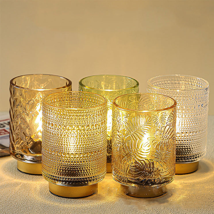 Moderne Art Deco Zylinder Punkt Blatt Glas LED Tischlampe für das Schlafzimmer 