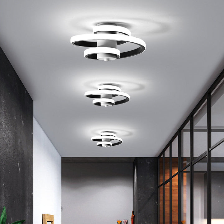 Luz de techo LED empotrada de aluminio y hierro con silicona de múltiples capas y estilo minimalista moderno para sala de estar 