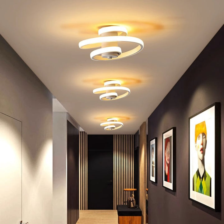 Luz de techo LED empotrada de aluminio y hierro con silicona de múltiples capas y estilo minimalista moderno para sala de estar 
