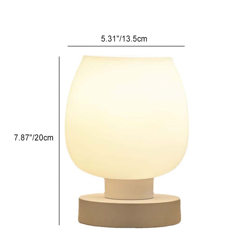 Moderne minimalistische runde Glasschirm Eisenbasis 1-Licht Tischlampe für Schlafzimmer 