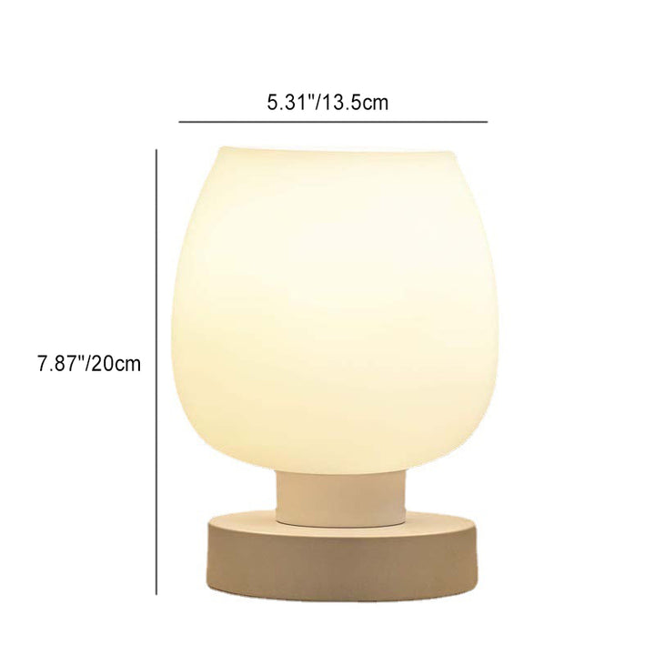Lámpara de mesa de 1 luz con base de hierro y pantalla de vidrio redonda moderna minimalista para dormitorio 