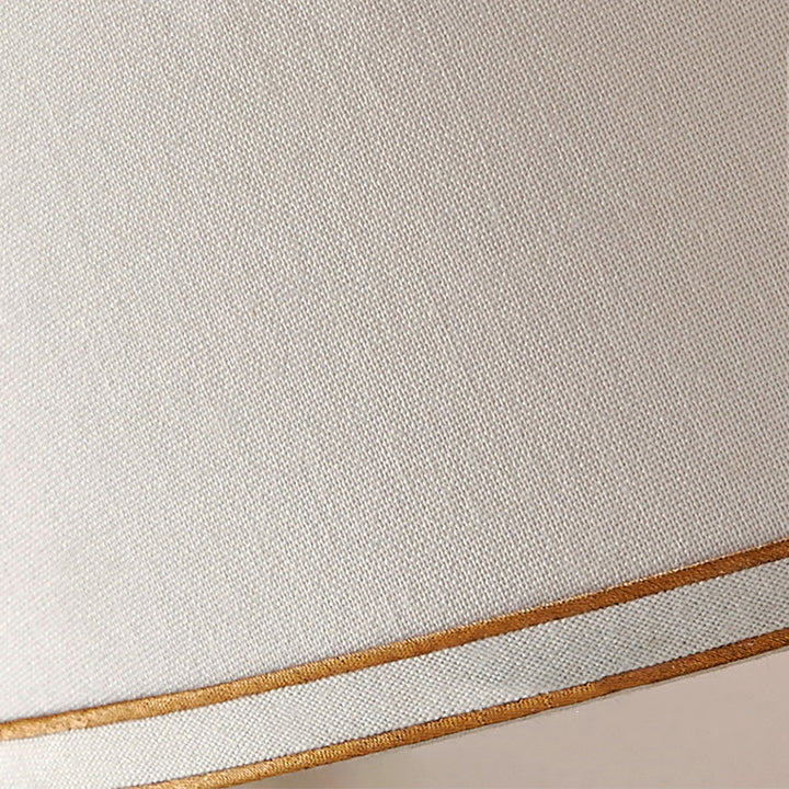 Lámpara de mesa de 1 luz moderna minimalista con base de cerámica de jarrón a cuadros, cubierta de tela cilíndrica y metal para dormitorio 