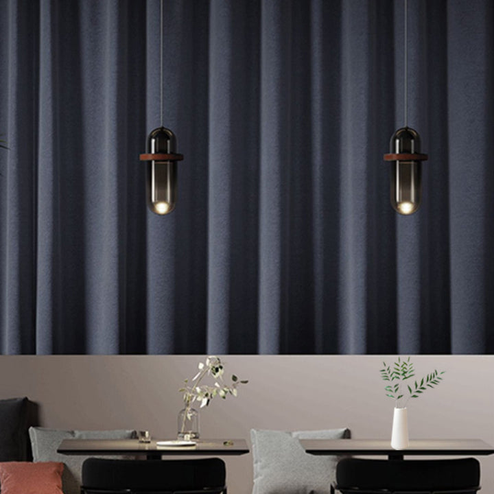Moderne Minimalistische Zylinder-Gradienten-Glas-Eisen-LED-Pendelleuchte für das Schlafzimmer 