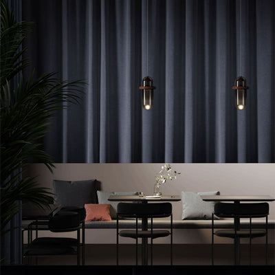 ضوء قلادة LED من الحديد والزجاج المتدرج الأسطواني البسيط الحديث لغرفة النوم 