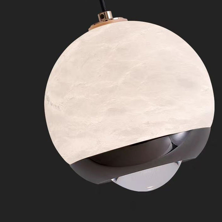 Suspension LED en aluminium et marbre avec globe minimaliste moderne pour chambre 