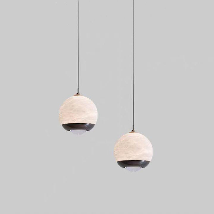 Suspension LED en aluminium et marbre avec globe minimaliste moderne pour chambre 