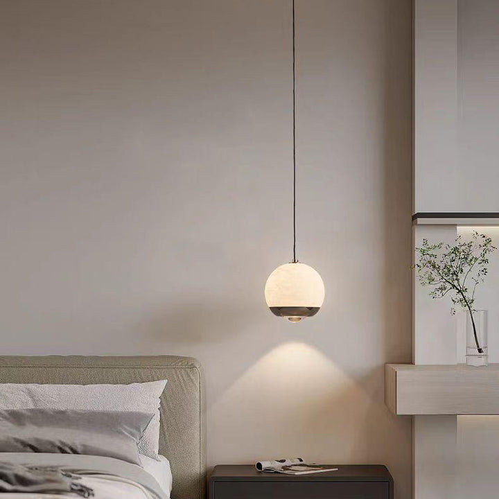 Suspension LED en aluminium et marbre avec globe minimaliste moderne pour chambre 