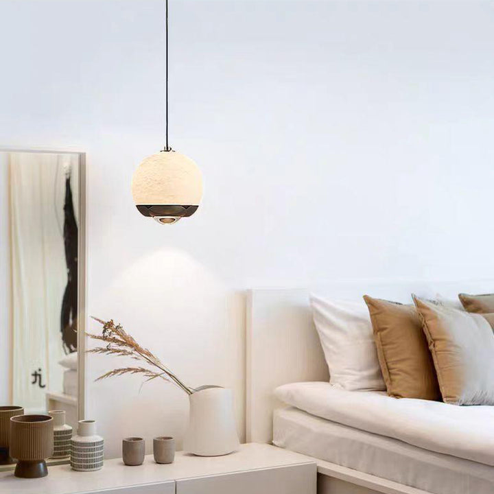 Moderne minimalistische Globus-Marmor-Aluminium-LED-Pendelleuchte für das Schlafzimmer 