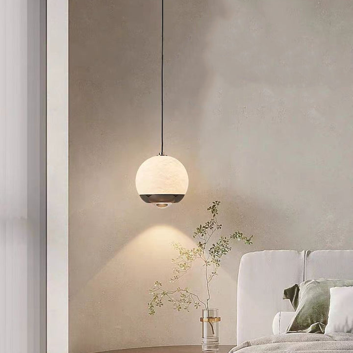 Suspension LED en aluminium et marbre avec globe minimaliste moderne pour chambre 