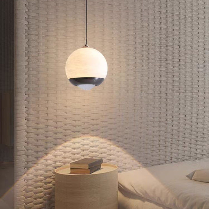 Suspension LED en aluminium et marbre avec globe minimaliste moderne pour chambre 