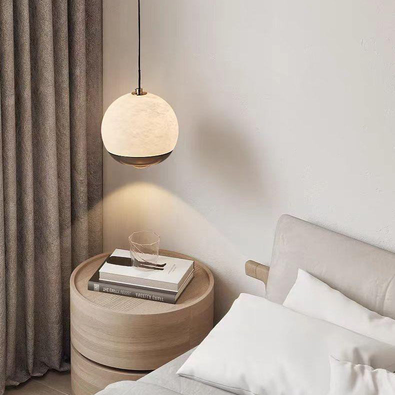 Suspension LED en aluminium et marbre avec globe minimaliste moderne pour chambre 