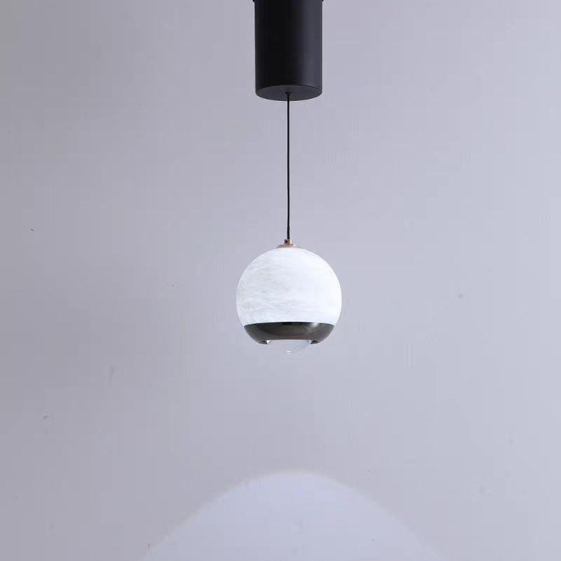 Suspension LED en aluminium et marbre avec globe minimaliste moderne pour chambre 
