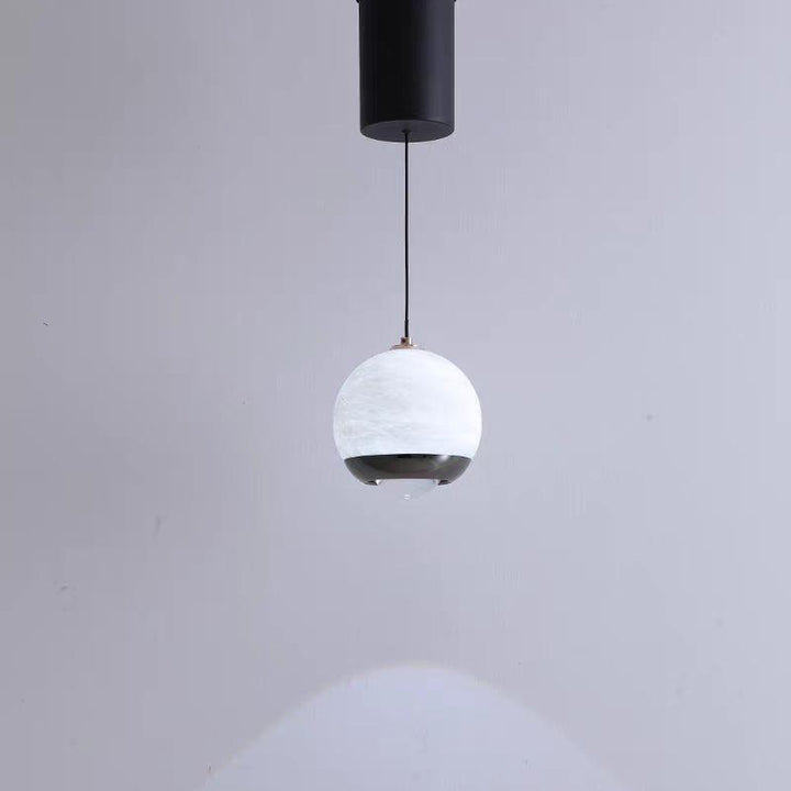 Suspension LED en aluminium et marbre avec globe minimaliste moderne pour chambre 