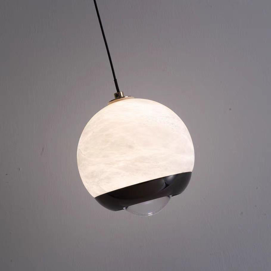 Suspension LED en aluminium et marbre avec globe minimaliste moderne pour chambre 