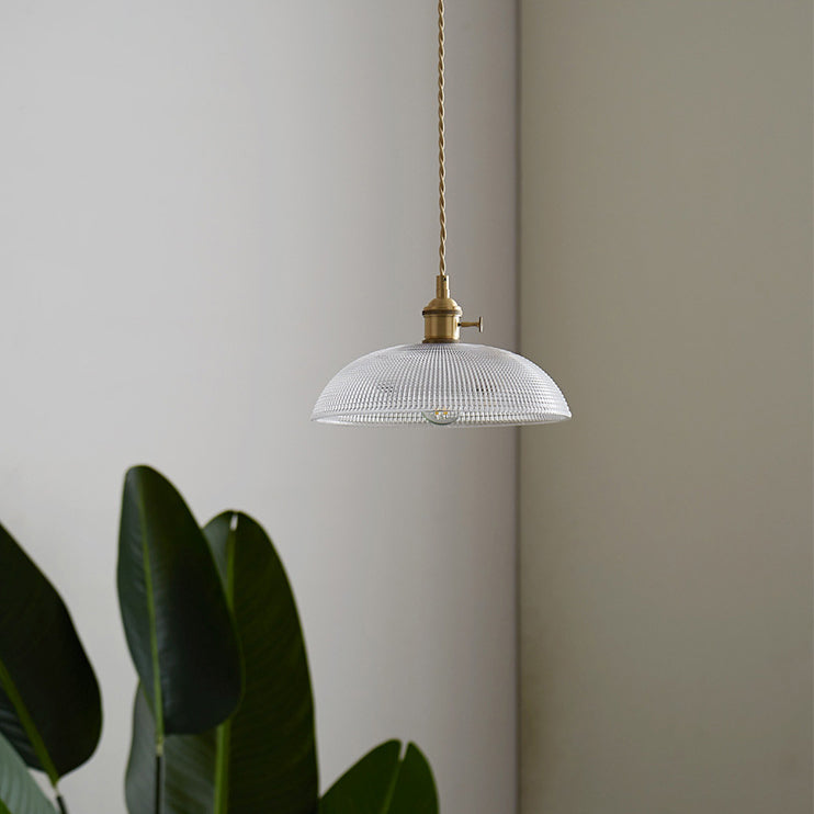 モダンミニマリストラウンドフラワーコーンブラスガラス1ライトペンダントリビングルーム用 