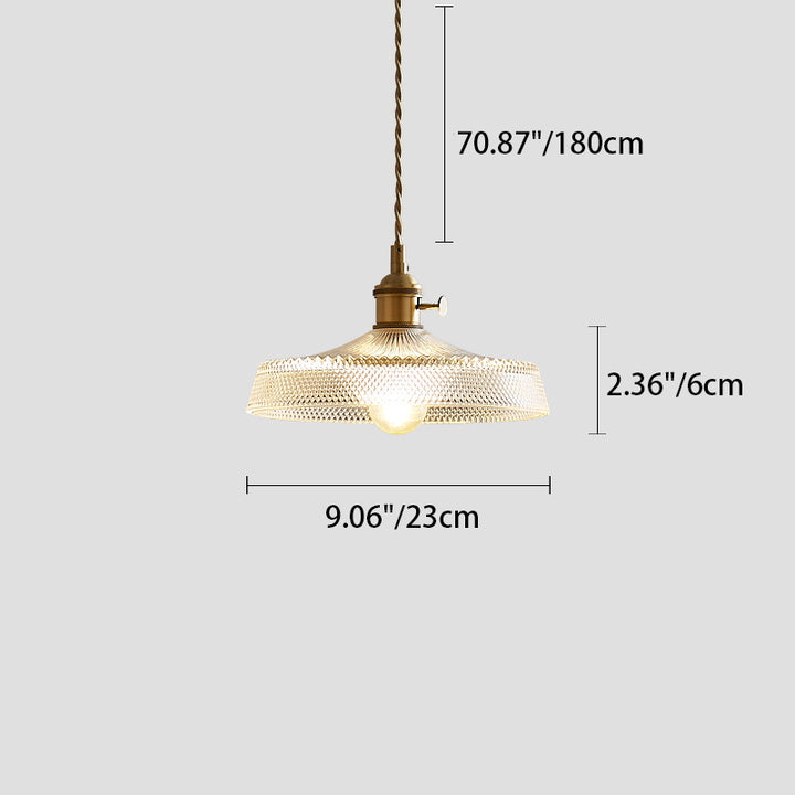 Suspension moderne minimaliste en laiton avec cône de fleurs rond en verre à 1 lumière pour salon 
