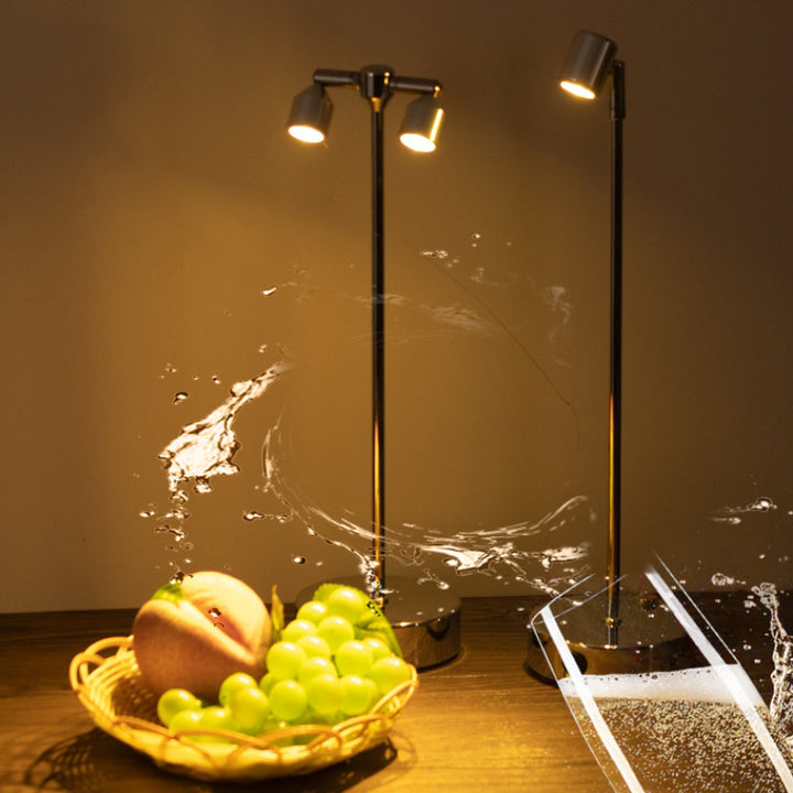 Modern Minimalist Cylindrical Iron PVC LED Table Lamp For Dining Room
