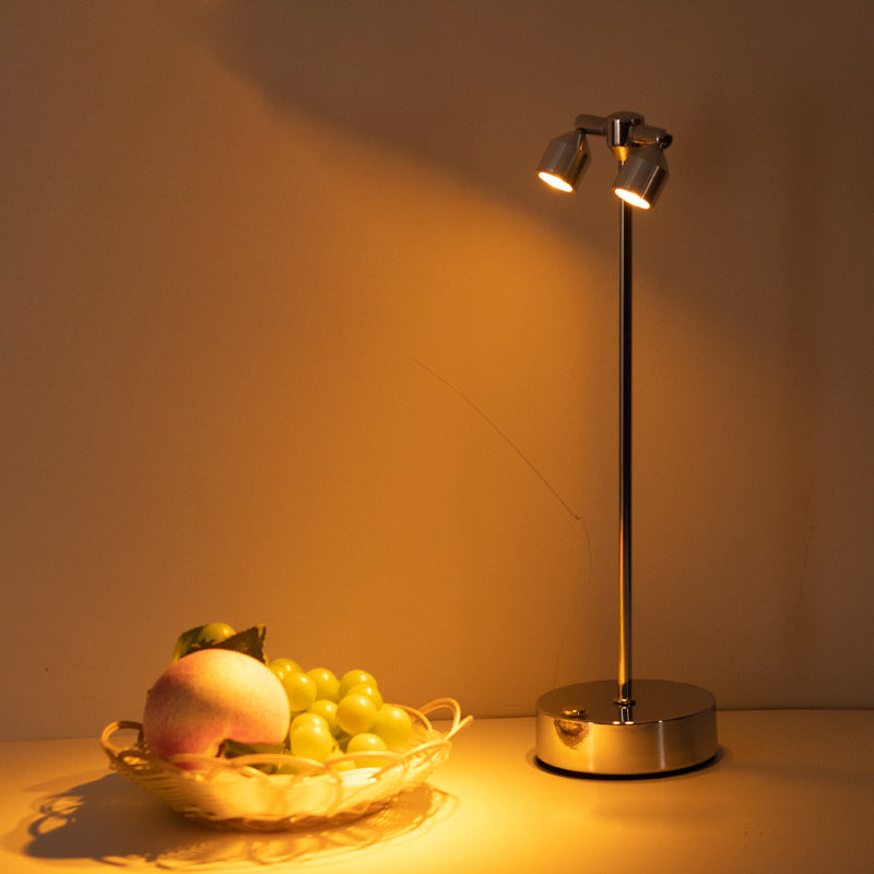 Modern Minimalist Cylindrical Iron PVC LED Table Lamp For Dining Room