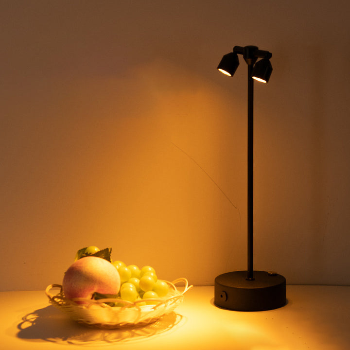Modern Minimalist Cylindrical Iron PVC LED Table Lamp For Dining Room