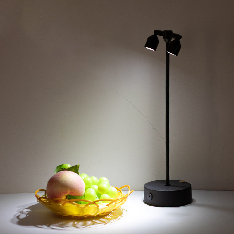 Modern Minimalist Cylindrical Iron PVC LED Table Lamp For Dining Room