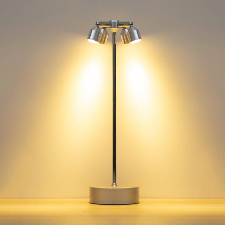 Modern Minimalist Cylindrical Iron PVC LED Table Lamp For Dining Room