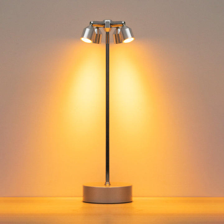 Modern Minimalist Cylindrical Iron PVC LED Table Lamp For Dining Room