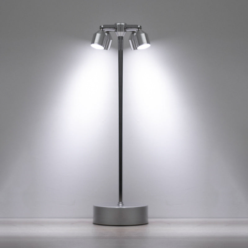 Modern Minimalist Cylindrical Iron PVC LED Table Lamp For Dining Room