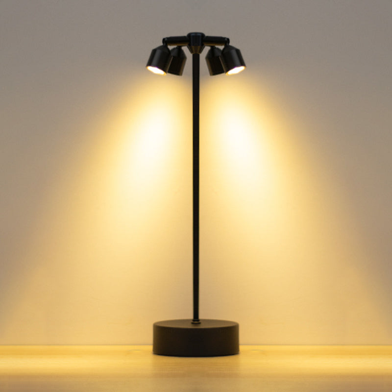 Modern Minimalist Cylindrical Iron PVC LED Table Lamp For Dining Room