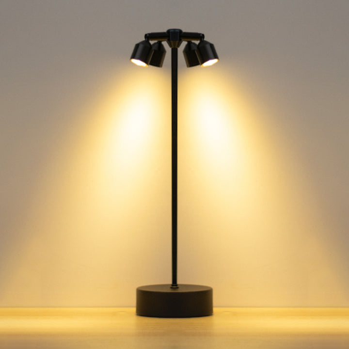 Modern Minimalist Cylindrical Iron PVC LED Table Lamp For Dining Room