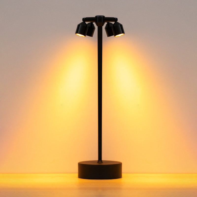 Modern Minimalist Cylindrical Iron PVC LED Table Lamp For Dining Room