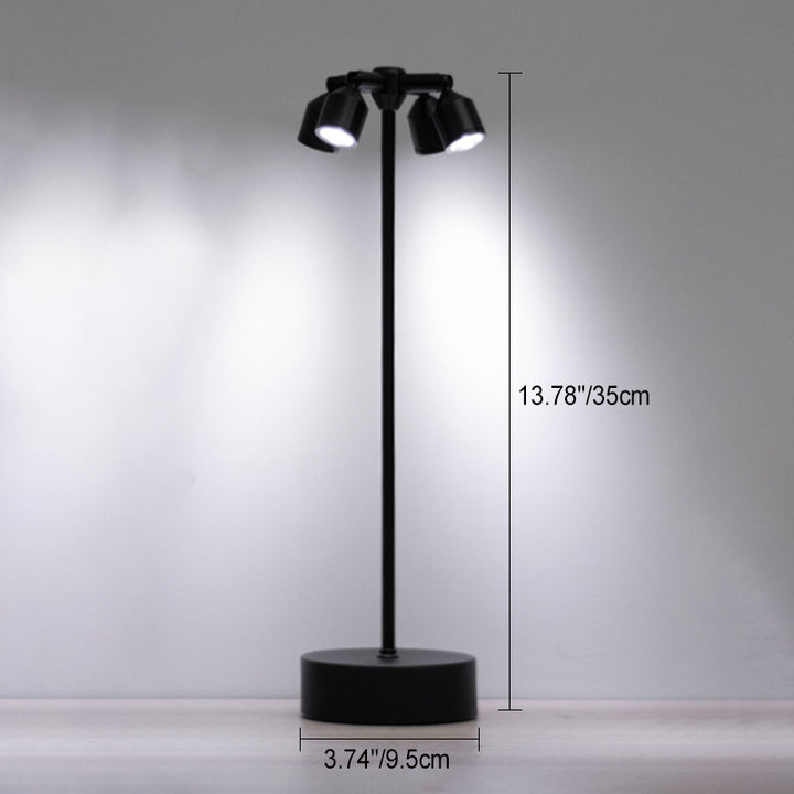 Modern Minimalist Cylindrical Iron PVC LED Table Lamp For Dining Room