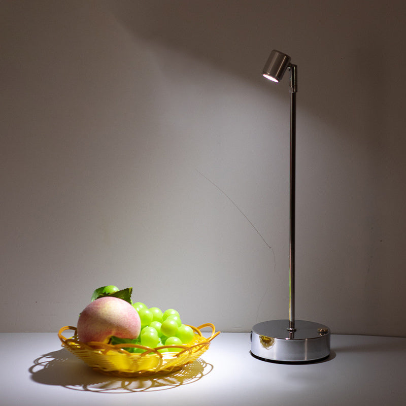 Modern Minimalist Cylindrical Iron PVC LED Table Lamp For Dining Room