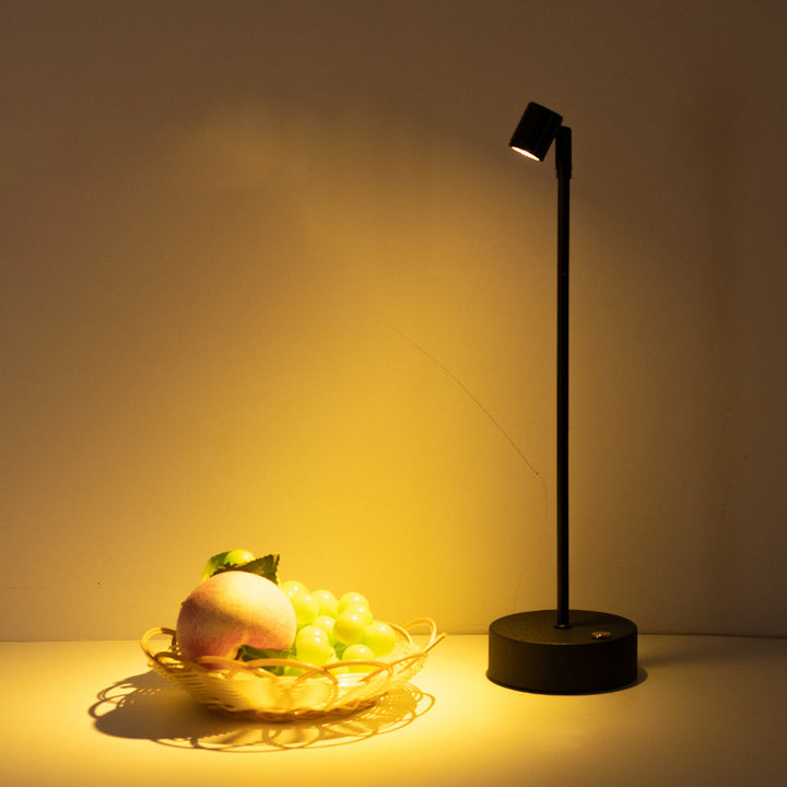 Modern Minimalist Cylindrical Iron PVC LED Table Lamp For Dining Room