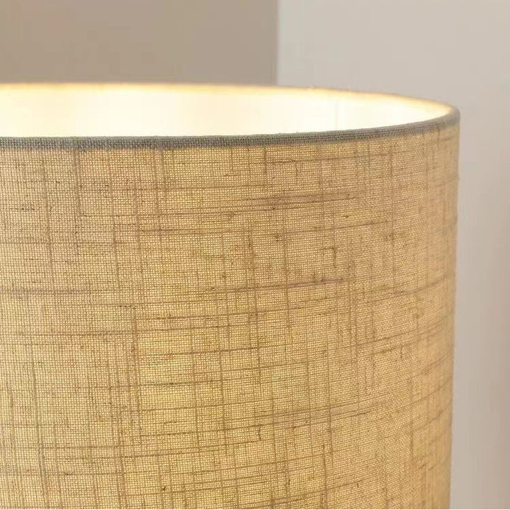 Moderne Art Deco Runde Zylinder Keramik Stoff 1-Licht Tischlampe für das Schlafzimmer 