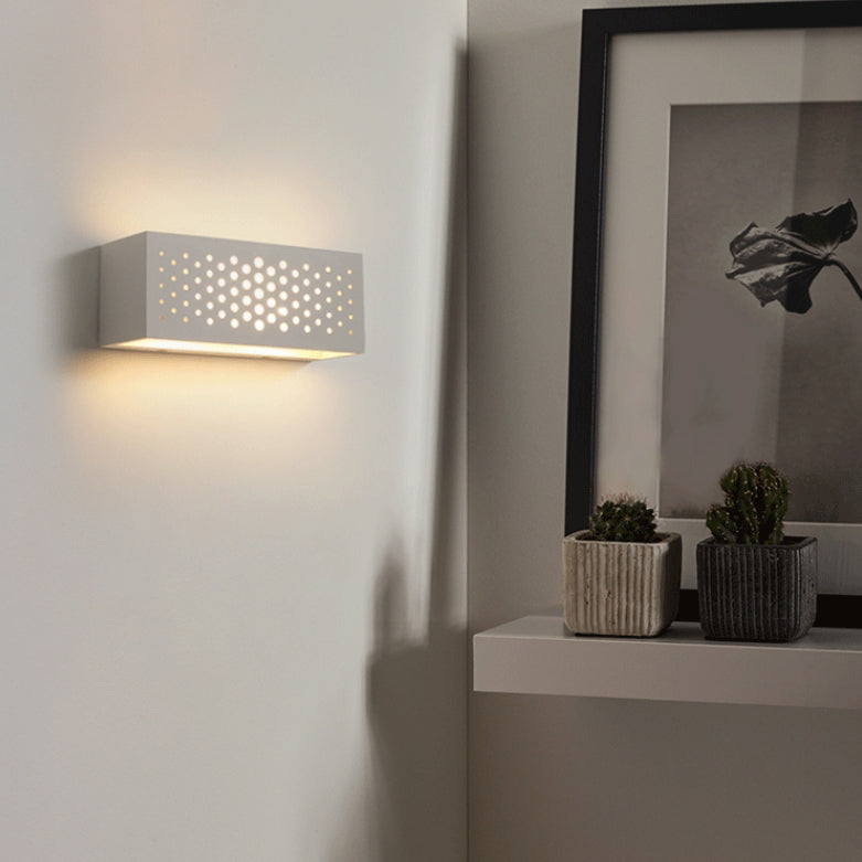 Applique murale LED rectangulaire minimaliste moderne en plâtre pour chambre 