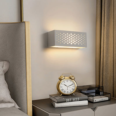 Applique murale LED rectangulaire minimaliste moderne en plâtre pour chambre 