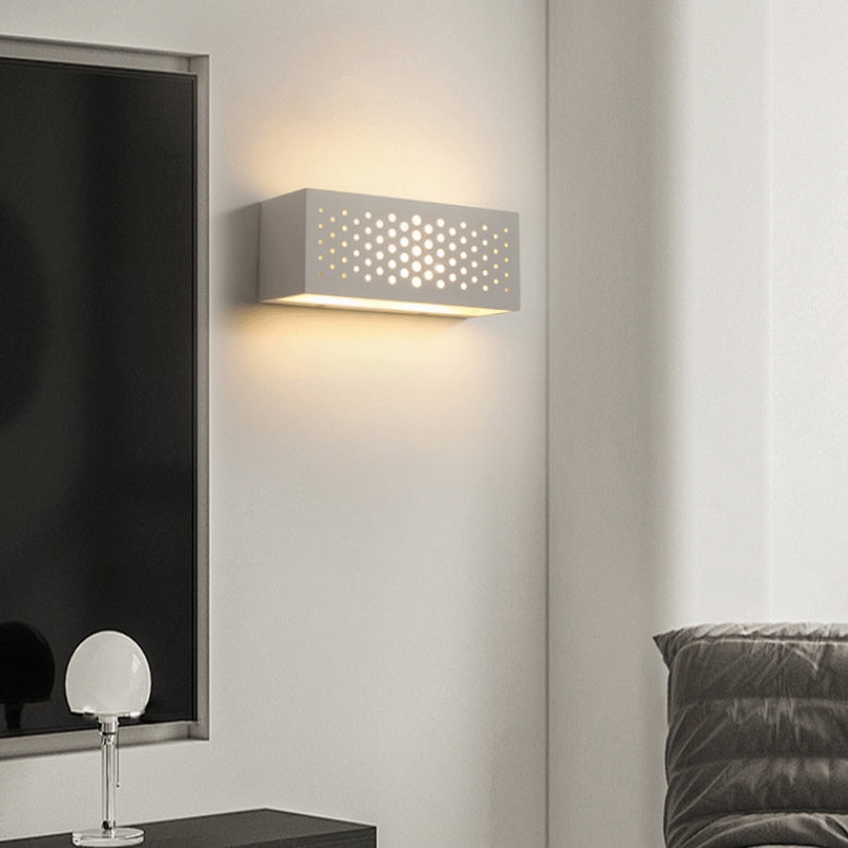 Applique murale LED rectangulaire minimaliste moderne en plâtre pour chambre 