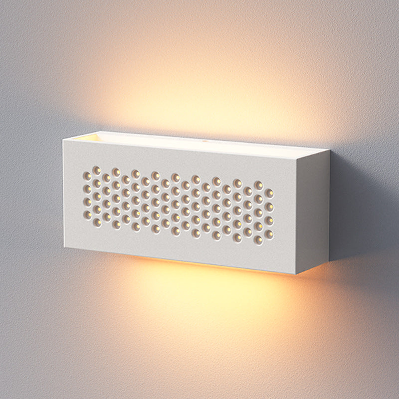 Applique murale LED rectangulaire minimaliste moderne en plâtre pour chambre 