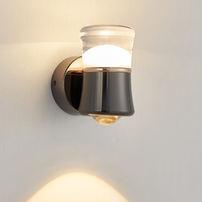Applique murale LED cylindrique moderne en aluminium, fer et acrylique pour chambre à coucher 