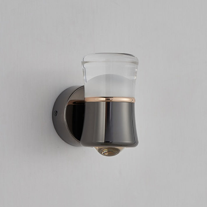 Applique murale LED cylindrique moderne en aluminium, fer et acrylique pour chambre à coucher 