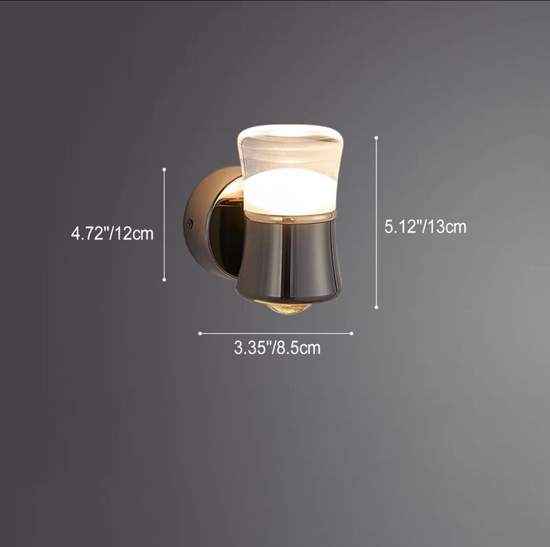 Applique murale LED cylindrique moderne en aluminium, fer et acrylique pour chambre à coucher 