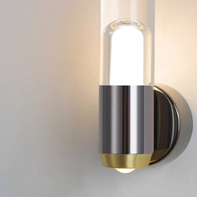 Applique murale LED cylindrique moderne en aluminium, fer et acrylique pour chambre à coucher 