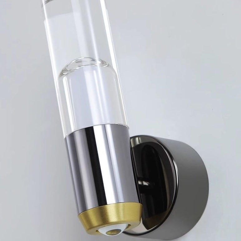 Applique murale LED cylindrique moderne en aluminium, fer et acrylique pour chambre à coucher 