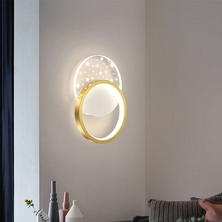 Modern Minimalist Square Round Heart Oval Iron Aluminum Acrylic LED Wall Sconce Lamp For Bedroom