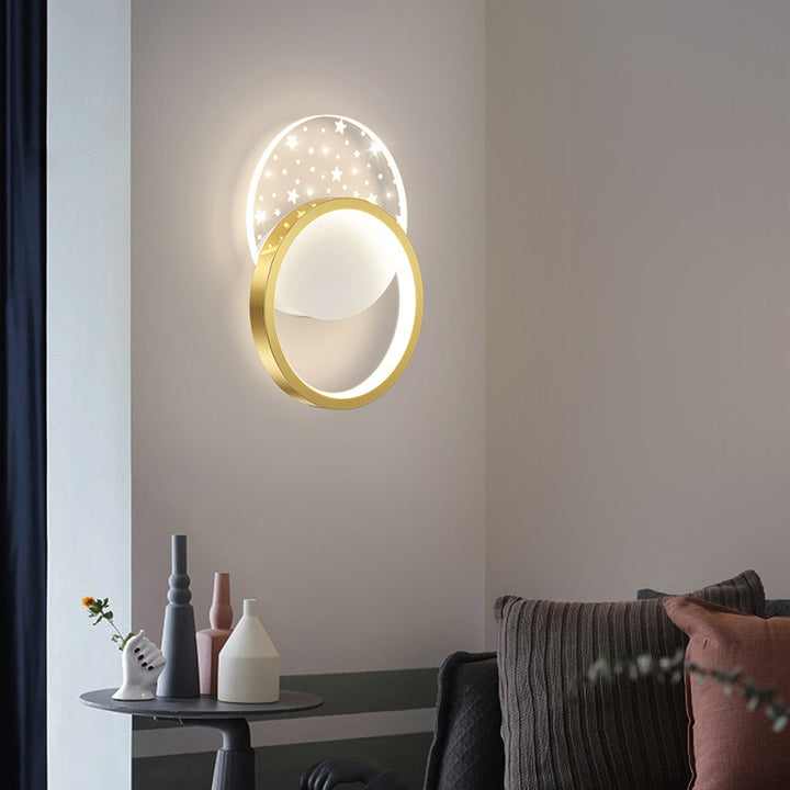 Moderne minimalistische quadratische runde Herz ovale Eisen-Aluminium-Acryl-LED-Wandleuchte für das Schlafzimmer 