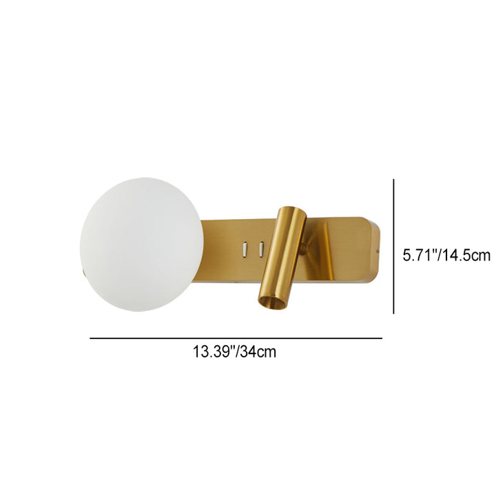 Lampe murale LED moderne minimaliste rectangulaire ronde globe en aluminium avec abat-jour en acrylique pour chambre 