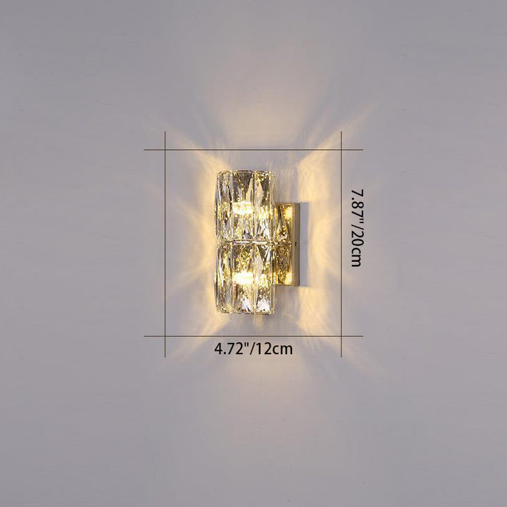 Moderne minimalistische zylindrische Edelstahl-Kristall 2/3/4/6 Licht Wandleuchte für Wohnzimmer 