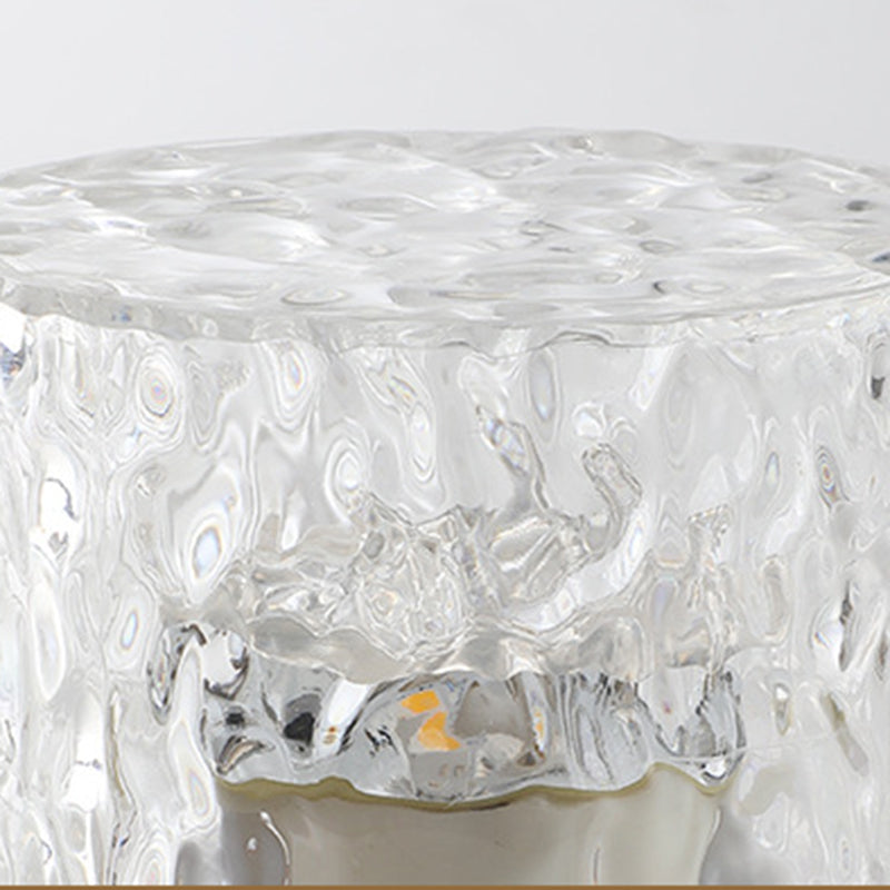 Lampe de table LED en acrylique avec projection cylindrique Art Déco moderne pour chambre 